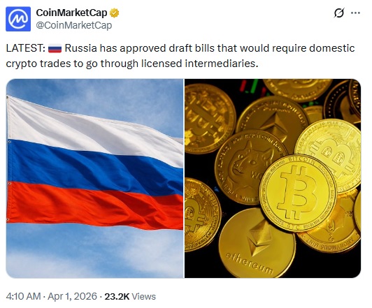 Russia Tightens Crypto Rules With Centralized Trading Framework