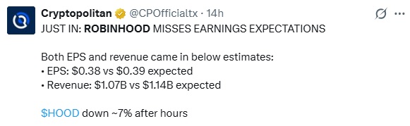 Robinhood Stock Falls After Big Earnings Miss Due To Weak Crypto Trading Revenue