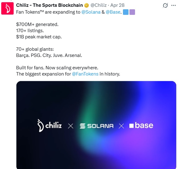 Chiliz Expands To Solana & Base Ahead Of FIFA World Cup Fan Token Surge