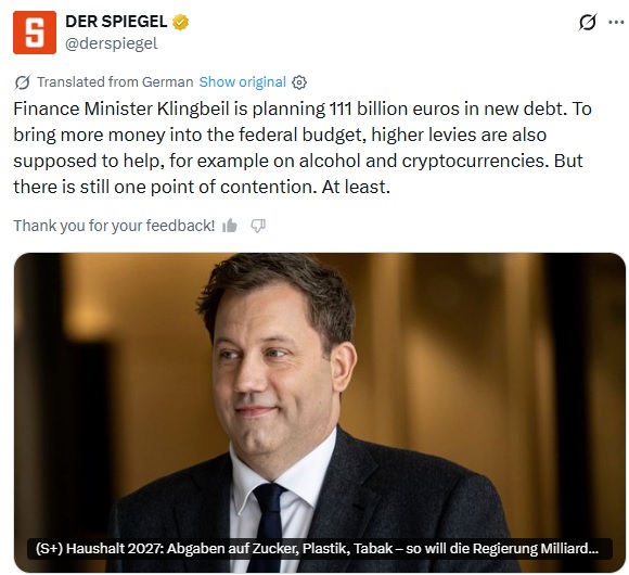 Germany To End Bitcoin Holding Period Tax Exemption In 2027 Budget Reform