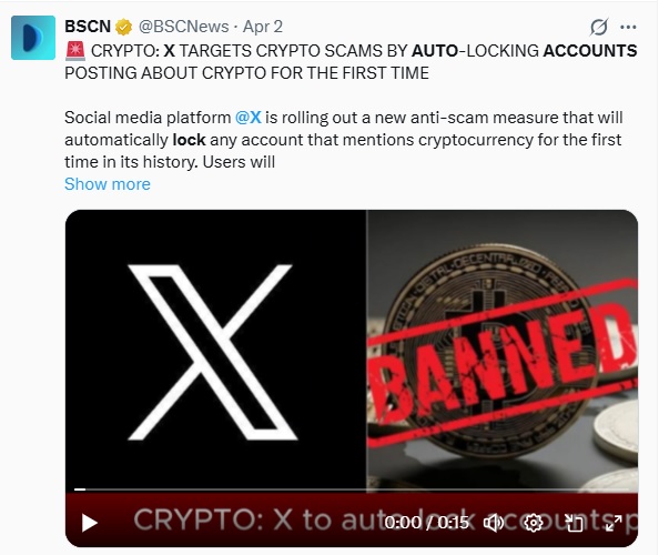 X To Auto-lock Accounts On First Crypto Mention To Curb Scams