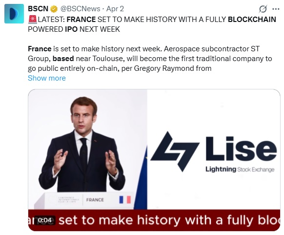 France Set For Europe’s First Blockchain-based IPO