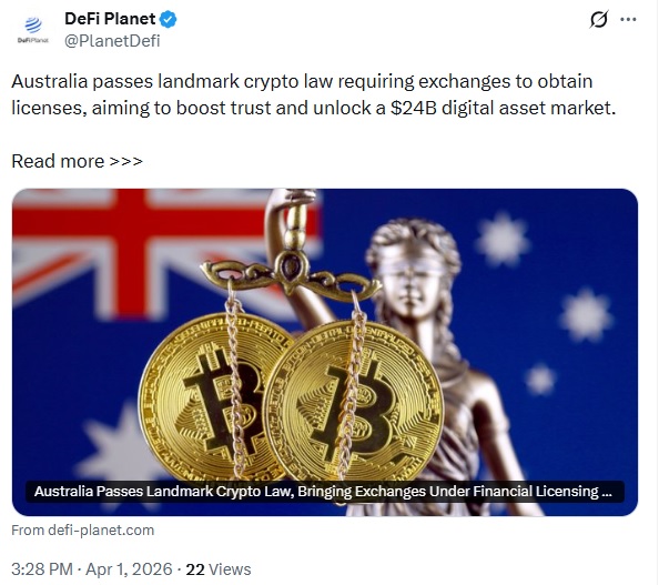 Australia Introduces Landmark Crypto Licensing Law