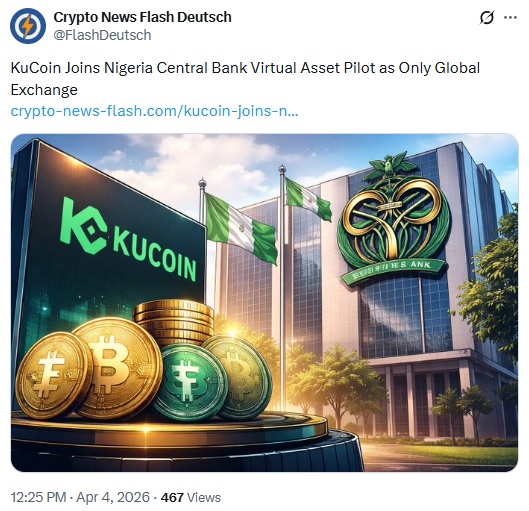 KuCoin Joins Nigeria’s Regulatory Pilot As Crypto Oversight Tightens