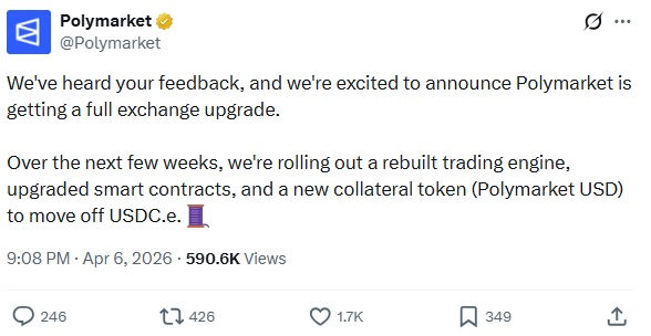 Polymarket Overhauls Platform With New Token Trading System