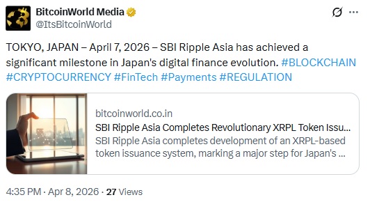 SBI Ripple Asia Launches XRP Ledger Token Platform