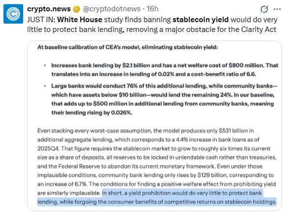 US Banks Push Back Against White House Report On Stablecoin Yield