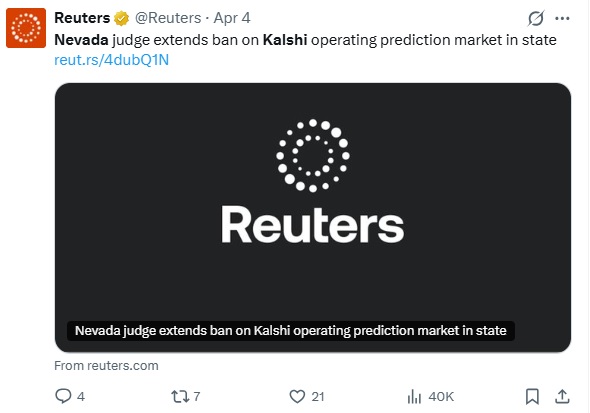 Nevada Court Extends Ban On Kalshi Prediction Markets