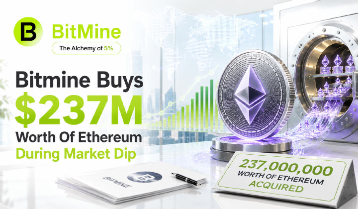 Bitmine Buys $237M Worth Of Ethereum During Market Dip