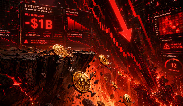 Spot Bitcoin ETFs Lose $1B, Ending Six-week Inflow Streak