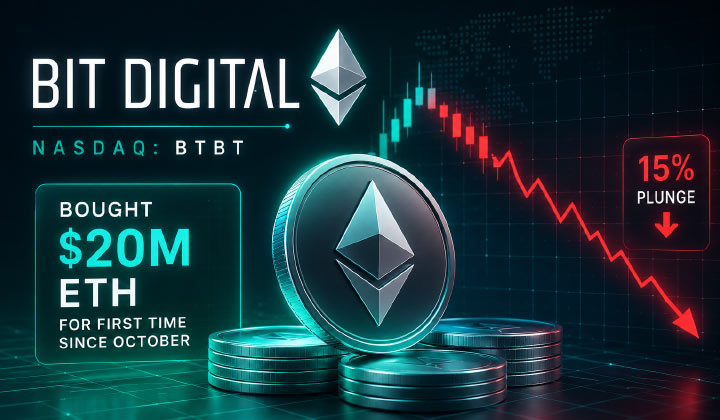 Bit Digital Bought $20M ETH For First Time Since October Before 15% Plunge