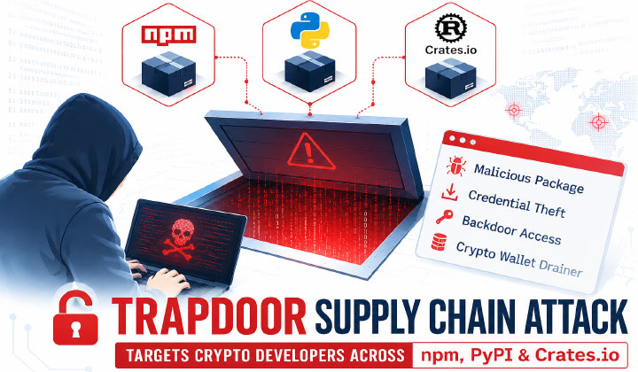 TrapDoor Malware Attack Targets Crypto Developers Across npm, PyPI & Crates.io