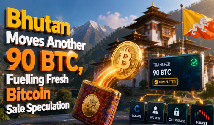 Bhutan Moves Another 90 BTC, Fuelling Fresh Bitcoin Sale Speculation