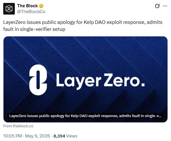 LayerZero Apologizes For Handling Of Kelp DAO Exploit