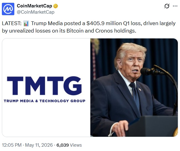 Trump Media Reports $406M Quarterly Loss Amid Crypto Decline