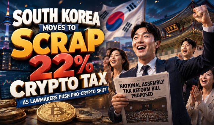 South Korea Moves To Scrap 22% Crypto Tax As Lawmakers Push Pro-crypto Shift