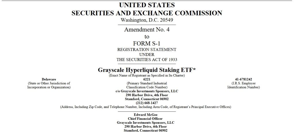 Grayscale Advances Hyperliquid ETF Through HYPG Filing With SEC