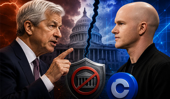 JPMorgan CEO Jamie Dimon Slams Coinbase’s Brian Armstrong, Vows To Oppose CLARITY Act