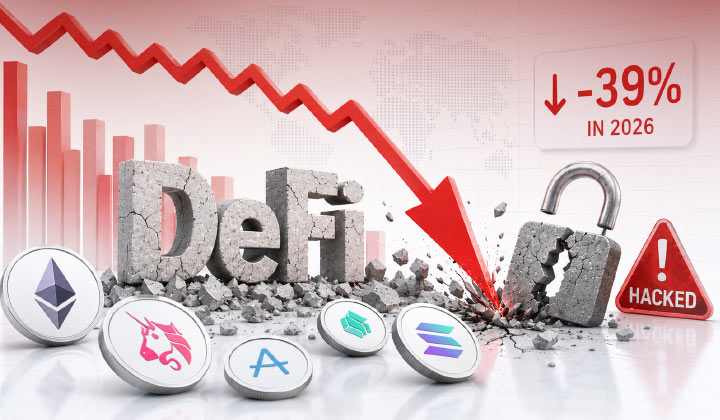 DeFi TVL Falls 39% In 2026 As Market Slump & Record Hacks Shake Investor Confidence