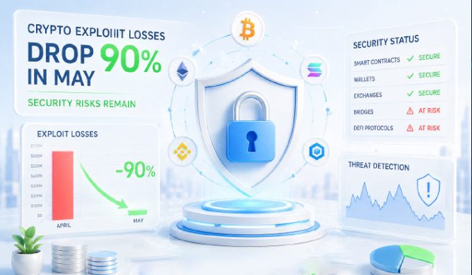 Crypto Exploit Losses Drop 90% In May, But Security Risks Remain