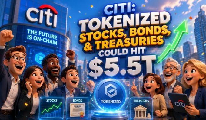 Tokenized Stocks, Bonds, & Treasuries Could Hit $5.5 Trillion, Says Citi