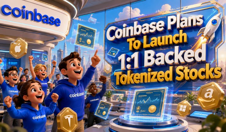 Coinbase To Launch Tokenized U.S. Stocks Backed 1:1 By Real Shares