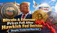 Bitcoin & Ethereum Prices Fall After Hawkish Fed Decision Despite Trump-Iran Peace Deal