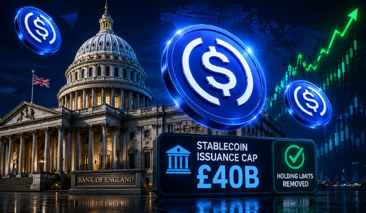 Bank Of England Drops Stablecoin Holding Limits, Sets £40B Issuance Cap