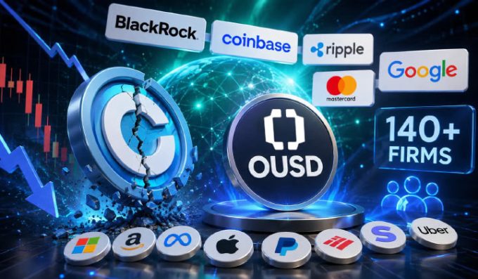 Circle Falls As BlackRock, Coinbase, Ripple, Mastercard, Google & 140+ Firms Launch OUSD Stablecoin