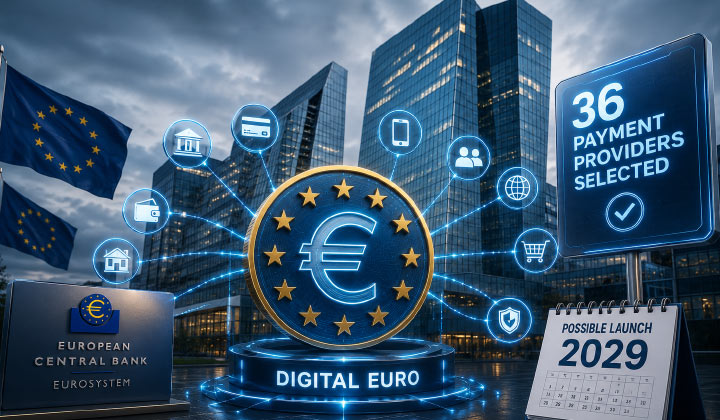 ECB Selects 36 Payment Providers For Digital Euro Pilot Ahead Of Possible 2029 Launch