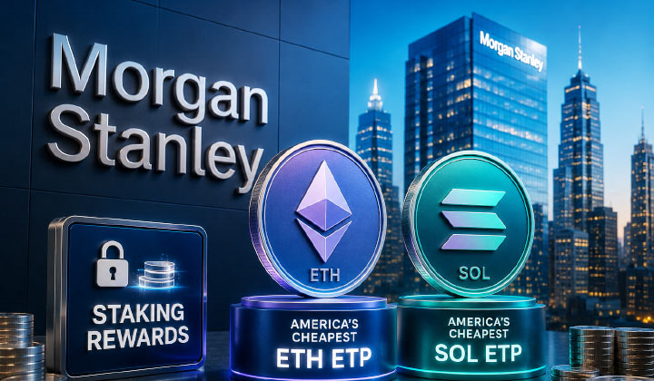 Morgan Stanley Debuts America’s Cheapest ETH & SOL ETPs With Staking Rewards
