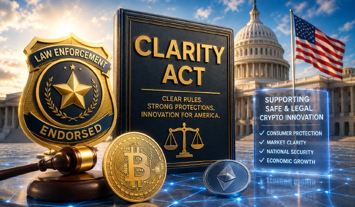Clarity Act Wins First Law Enforcement Endorsement As US Senators Push For Crypto Bill