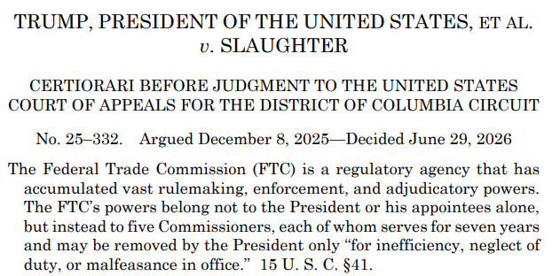 US Supreme Court Gives Trump New Power To Remove SEC, CFTC Officials At Will