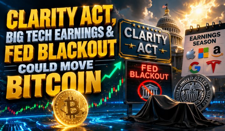 CLARITY Act, Big Tech Earnings & Fed Blackout Could Move Bitcoin