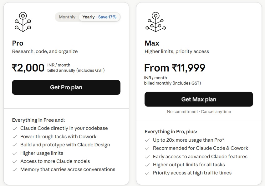 Anthropic Launches Rupee Pricing For Claude AI In India As It Becomes Its Second-largest Market 