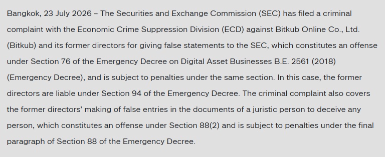 Thailand SEC Bitkub