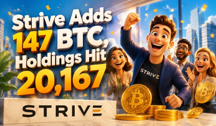 Strive Adds 147 BTC As Total Bitcoin Holdings Reach 20,167 BTC