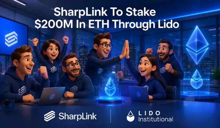 SharpLink To Stake $200M In ETH Through Lido As Treasury Strategy Expands