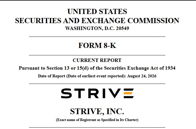 Strive Buys 1,110 Bitcoin For $81.5M, Holdings Top 21K BTC; ASST Shares Climb