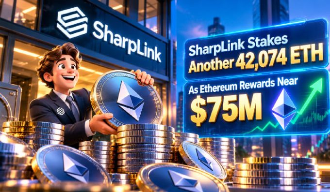 SharpLink Stakes Another 42,074 ETH As Ethereum Rewards Near $75M