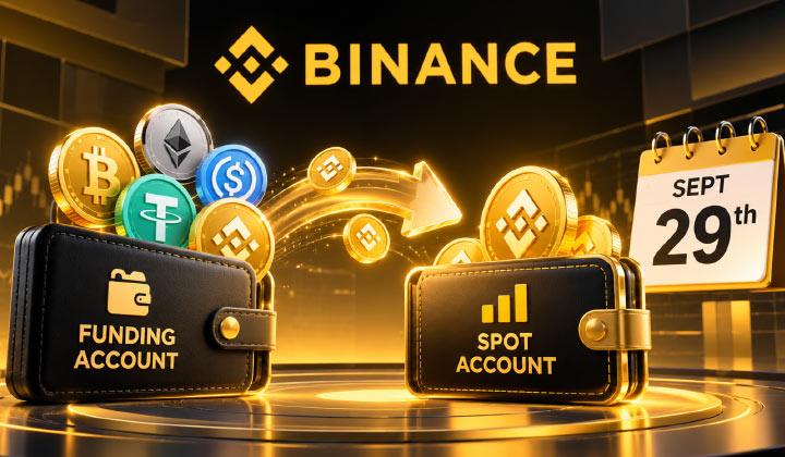 Binance To Move Crypto From Funding Account To Spot Starting September 29