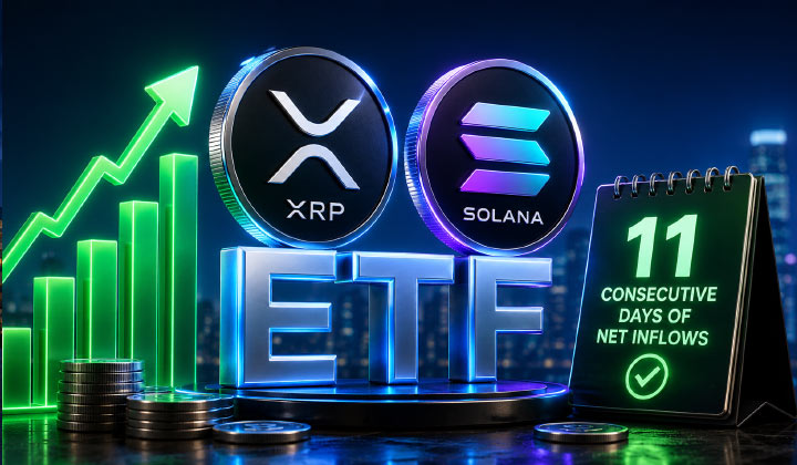 XRP & Solana Spot ETFs Log 11 Consecutive Days Of Net Inflows