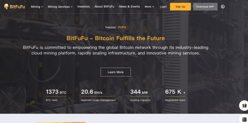1. BitFuFu – Best For Large Scale Cloud Mining