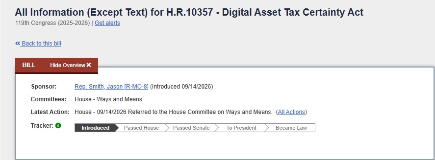 US House Panel Advances Major Crypto Tax Overhaul in 38-5 Vote