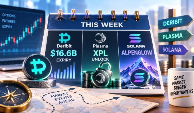Crypto Week Ahead: $16.6B Deribit Expiry, Plasma XPL Unlock & Solana Alpenglow