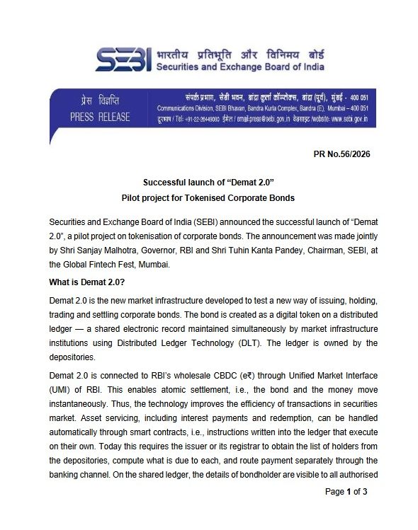 India’s First Tokenised Corporate Bonds Go Live: Secondary Market Still Closed