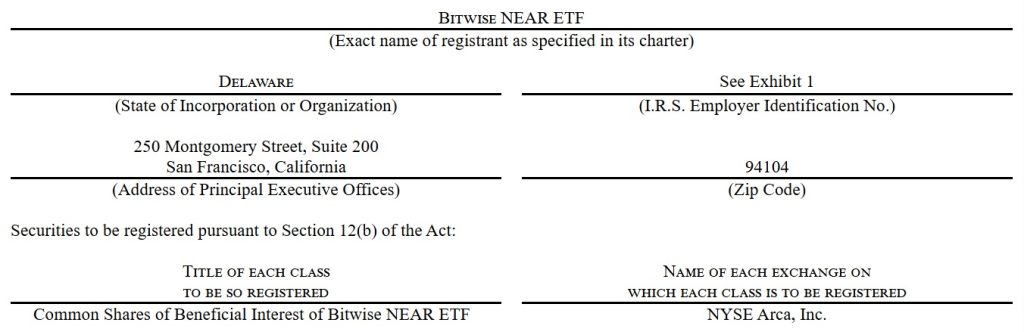  Bitwise Launches U.S. NEAR ETF With Staking Under NRR Ticker