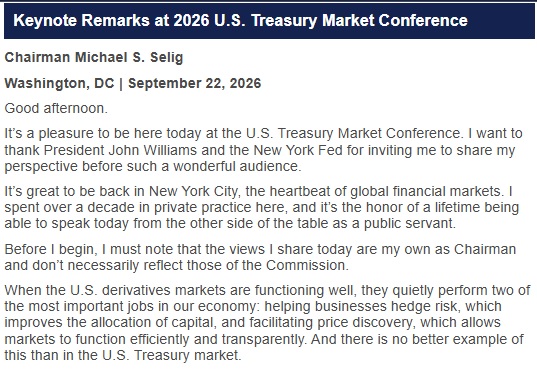CFTC Chair Selig Calls For Mass Tokenization As SEC Advances Onchain Stock Trading