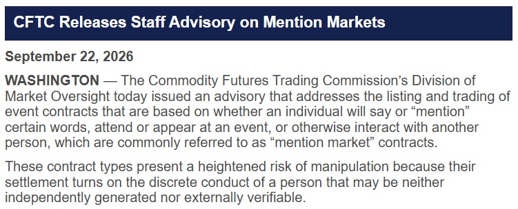 CFTC Flags Kalshi-style Mention Markets As Kalshi Seeks Margin Trading