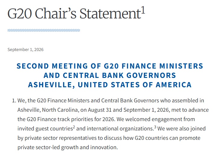G20 Finance Leaders Back ‘Clear Pathways’ For Digital Asset Innovation